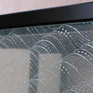 絹ガラス・ Silk Glas製、遠波模様の 什器テーブル
