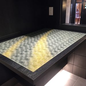 絹ガラスのテーブル天板